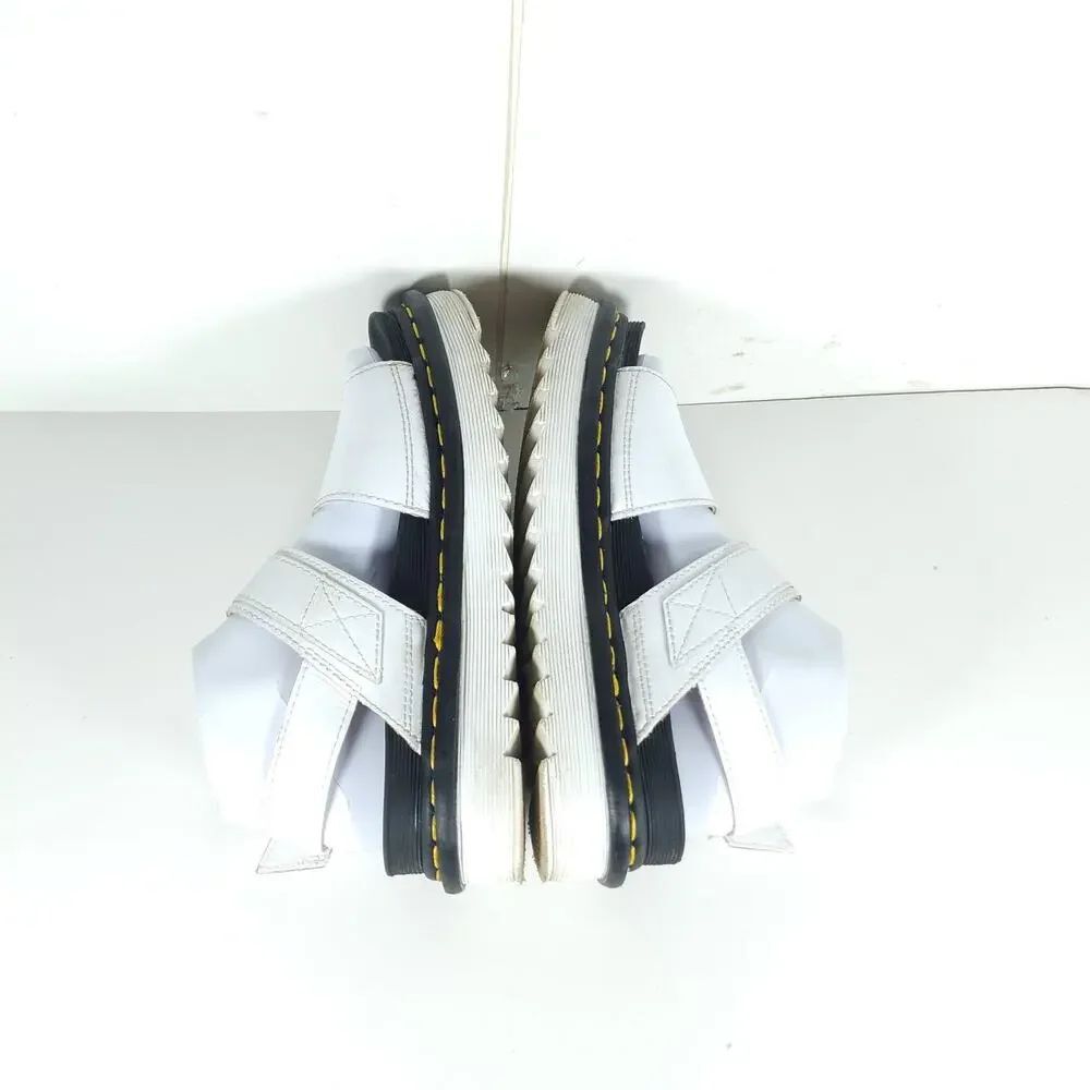 Dr Martens Voss Women's US7 White Hydro Leather Buckle Platform Sandals Shoes - Picture 10 of 16